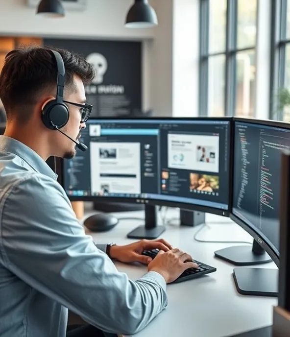 Freelance web designer workspace